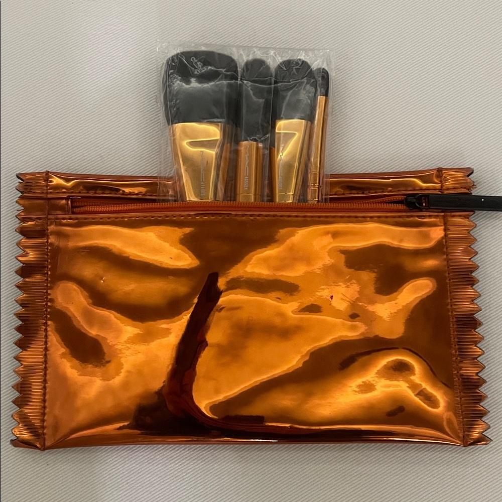 New MAC Shiny Pretty Things 4 Face Brush Party Set + Case - Picture 6 of 6